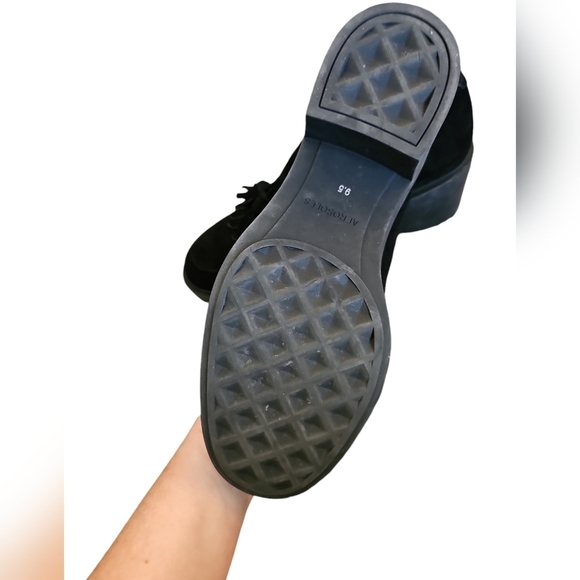 Aerosoles Gibes Heeled chunky Loafer Black Genuine Suede sz 9.5 SH461 - Picture 4 of 7